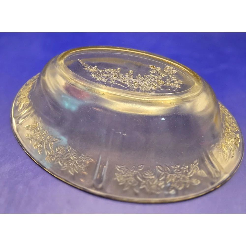 Oval Vegetable Bowl‎ Vintage Federal Sharon Amber Depression Glass